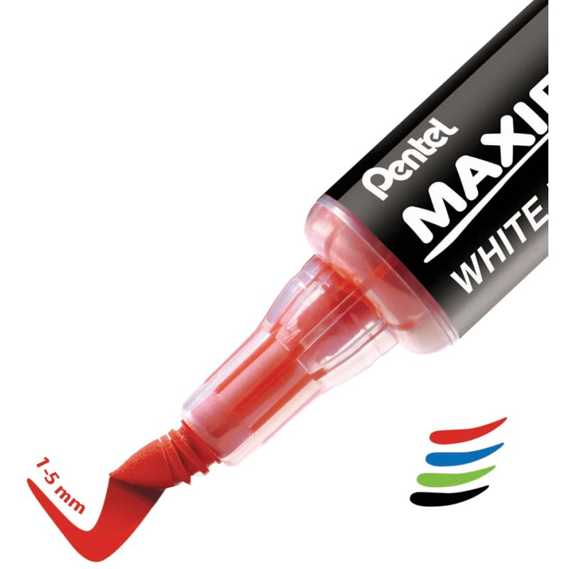 Pentel marqueur tableau blanc MAXIFLO Flex-Feel, noir, pointe flexible, système à pompe